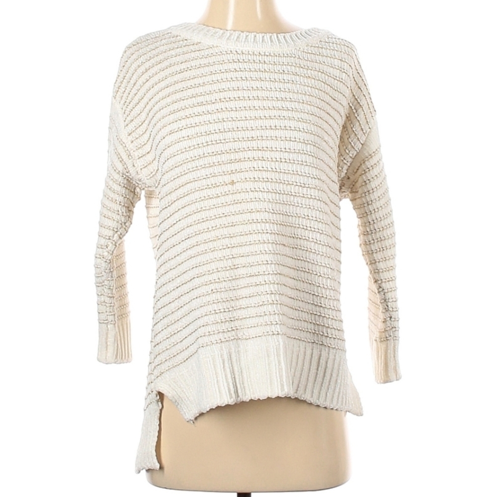 BOSTON PROPER PULLOVER SWEATER, IVORY,  SIZE SMALL